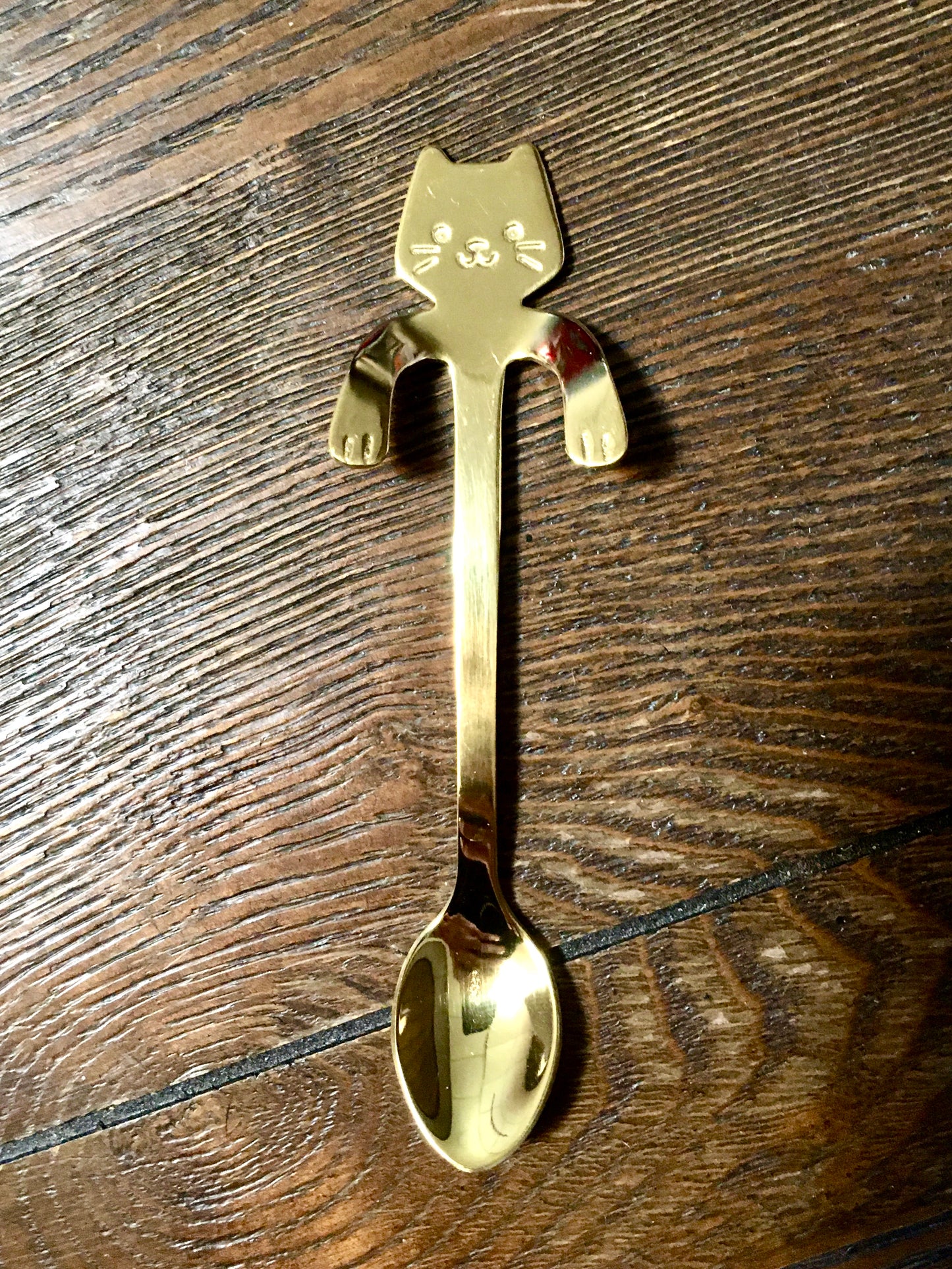 Cat Teaspoon - Gold or Silver Stainless Steel