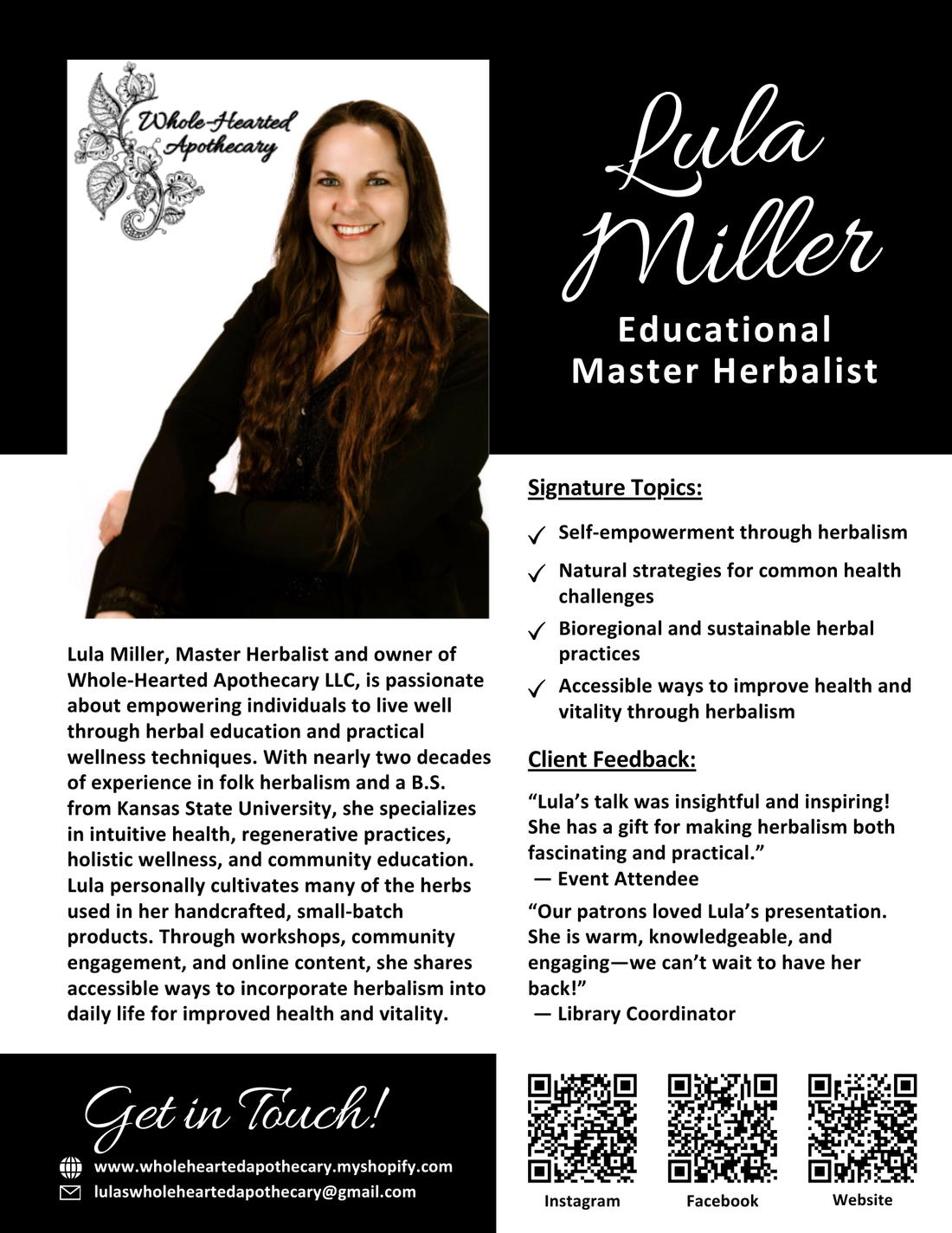 Book Lula to Speak at Your Next Event!
