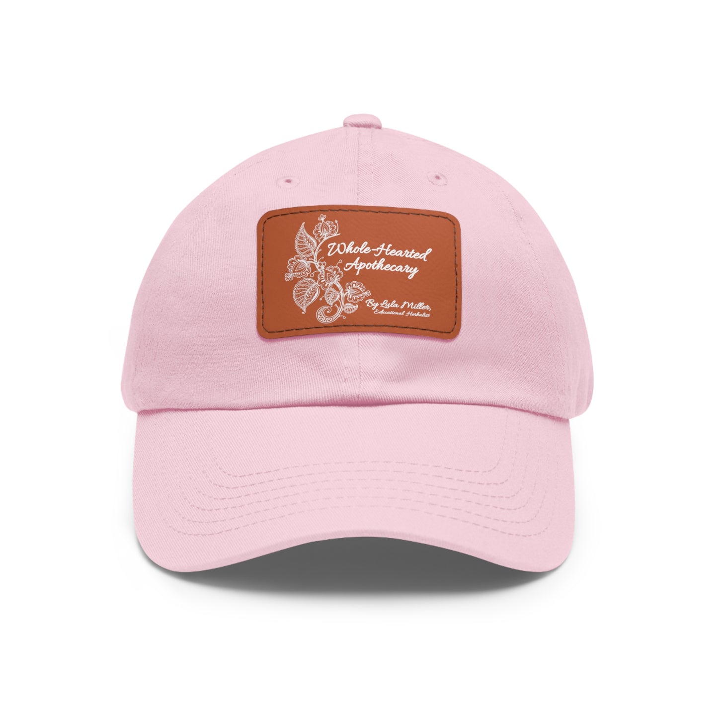 Whole-Hearted Apothecary Dad Hat with Faux Leather Patch (Rectangle)