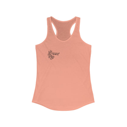 Women's Ideal Racerback Tank, Whole-Hearted Apothecary Logo