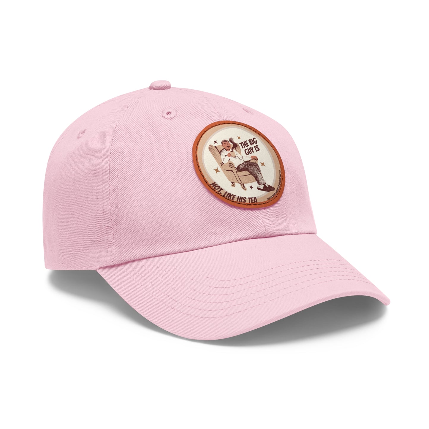 The Big Man Dad Hat with PU Leather Patch (Round)