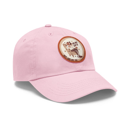 The Big Man Dad Hat with PU Leather Patch (Round)