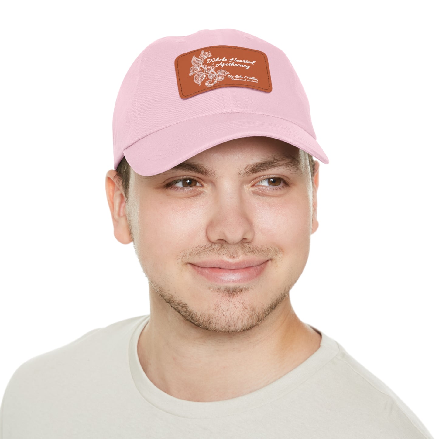 Whole-Hearted Apothecary Dad Hat with Faux Leather Patch (Rectangle)