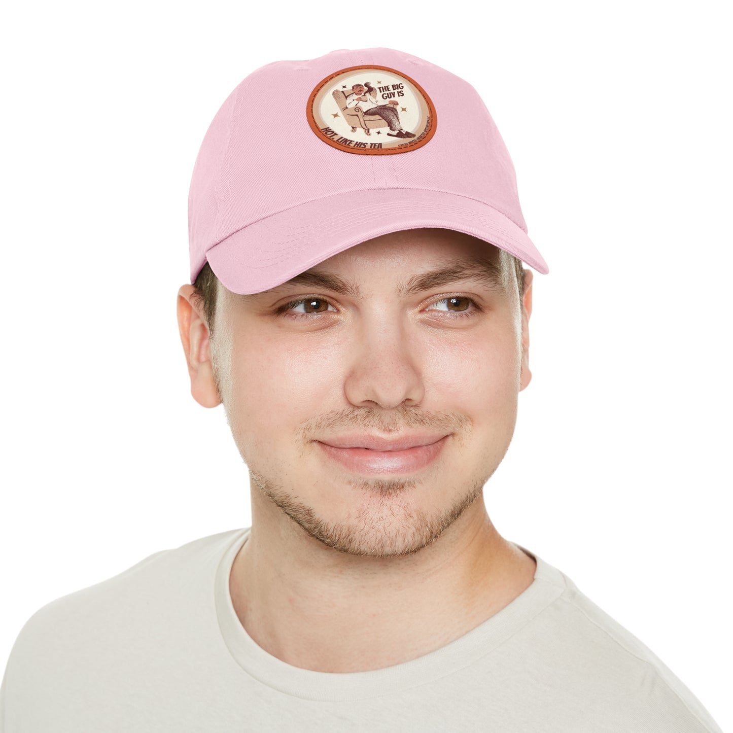 The Big Man Dad Hat with PU Leather Patch (Round)