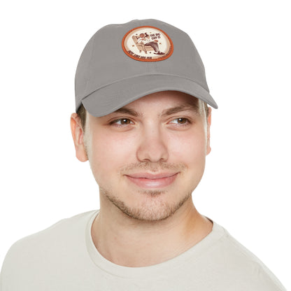 The Big Man Dad Hat with PU Leather Patch (Round)