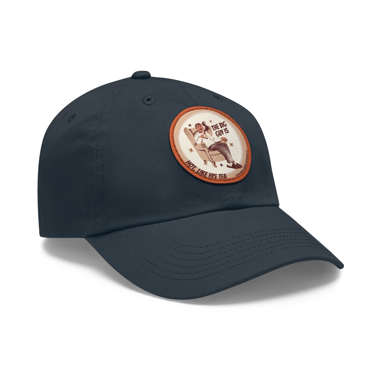 The Big Man Dad Hat with PU Leather Patch (Round)