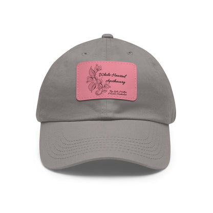 Whole-Hearted Apothecary Dad Hat with Faux Leather Patch (Rectangle)