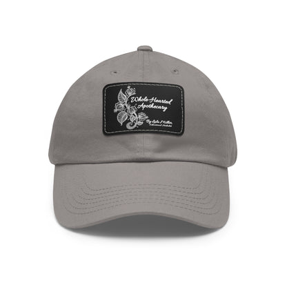 Whole-Hearted Apothecary Dad Hat with Faux Leather Patch (Rectangle)