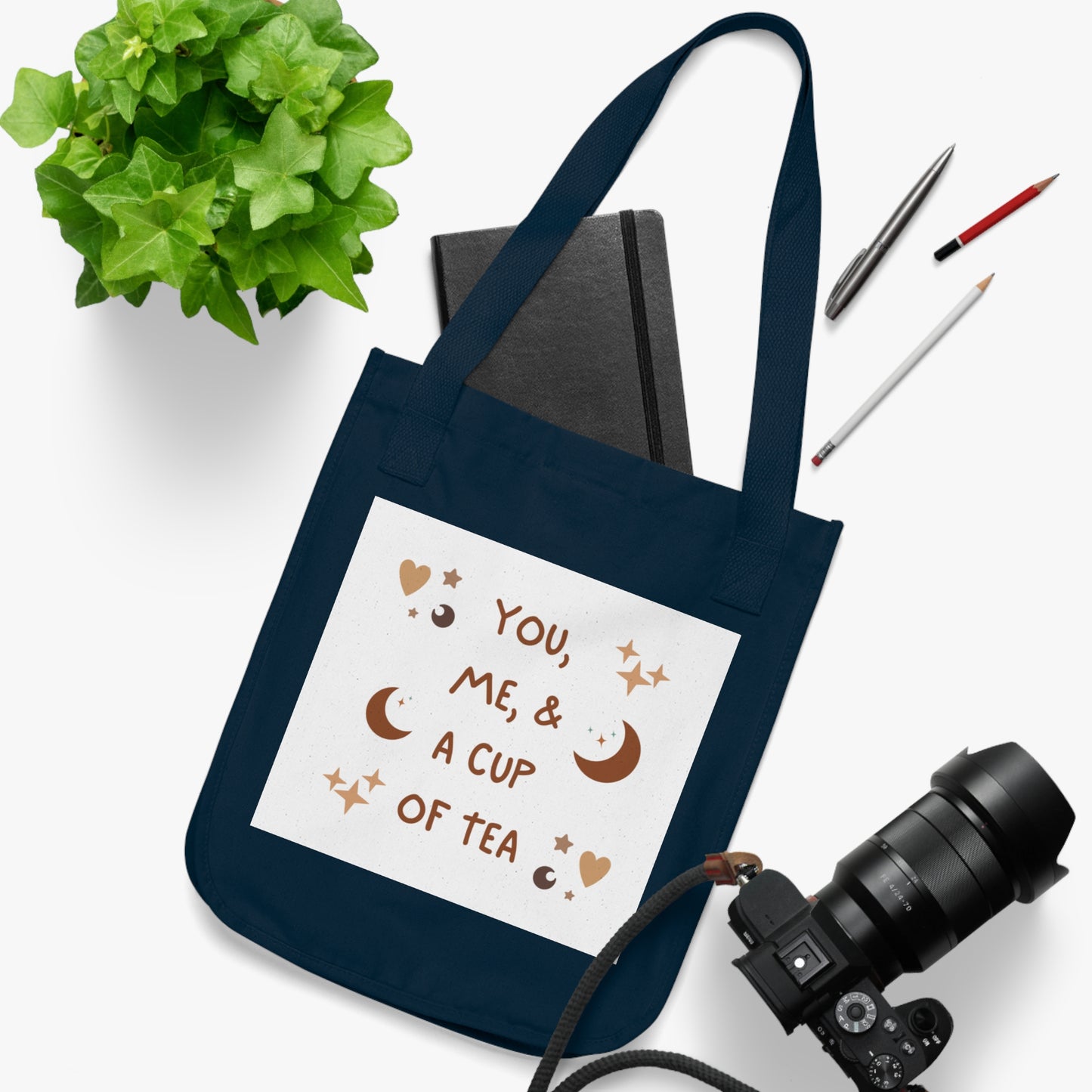 You, Me, and a Cup of Tea Organic Canvas Tote Bag