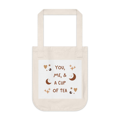 You, Me, and a Cup of Tea Organic Canvas Tote Bag