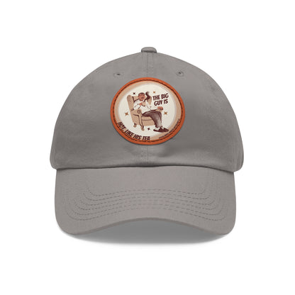 The Big Man Dad Hat with PU Leather Patch (Round)