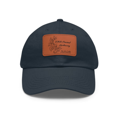 Whole-Hearted Apothecary Dad Hat with Faux Leather Patch (Rectangle)