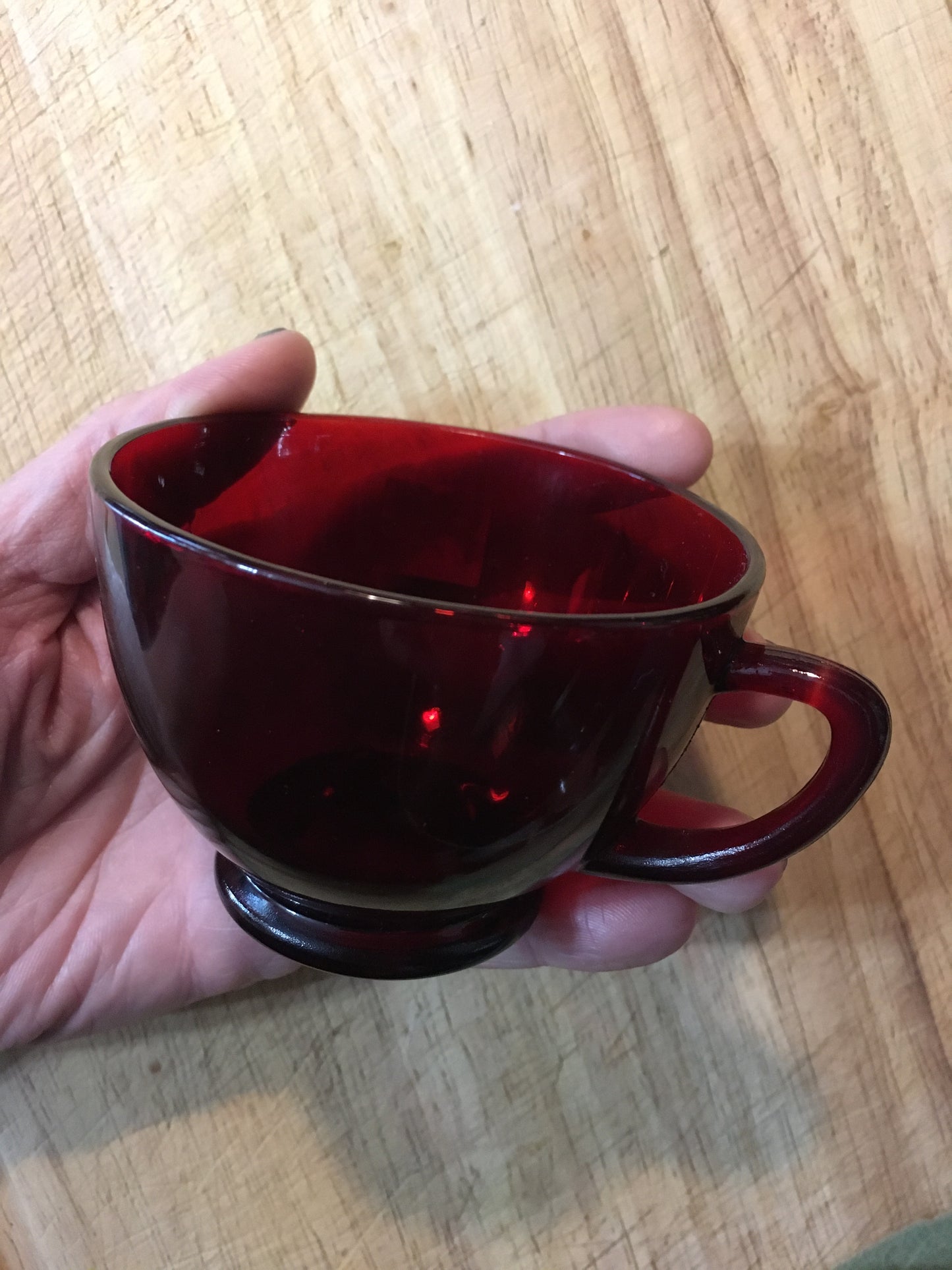 Red Anchor Hocking Royal Ruby Red depression glass 1950s