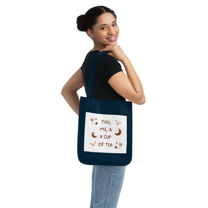 You, Me, and a Cup of Tea Organic Canvas Tote Bag