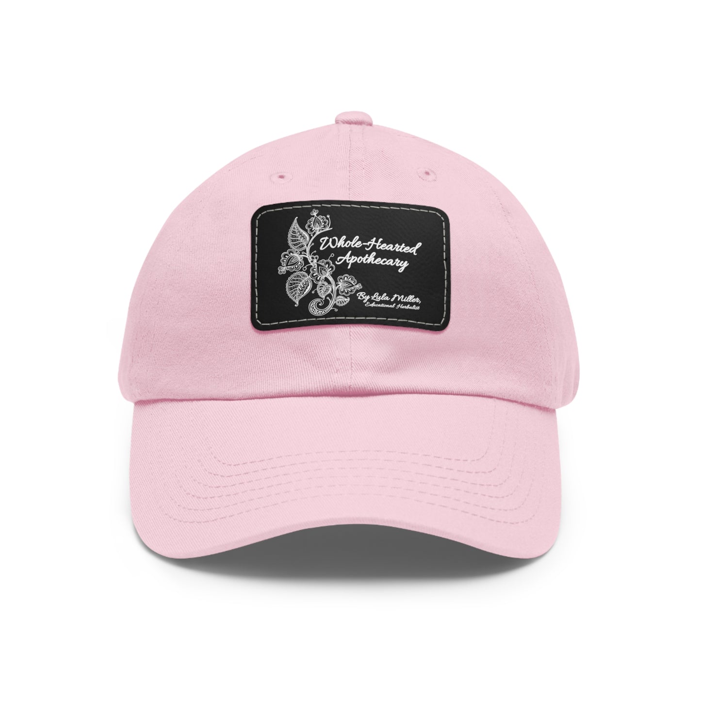 Whole-Hearted Apothecary Dad Hat with Faux Leather Patch (Rectangle)