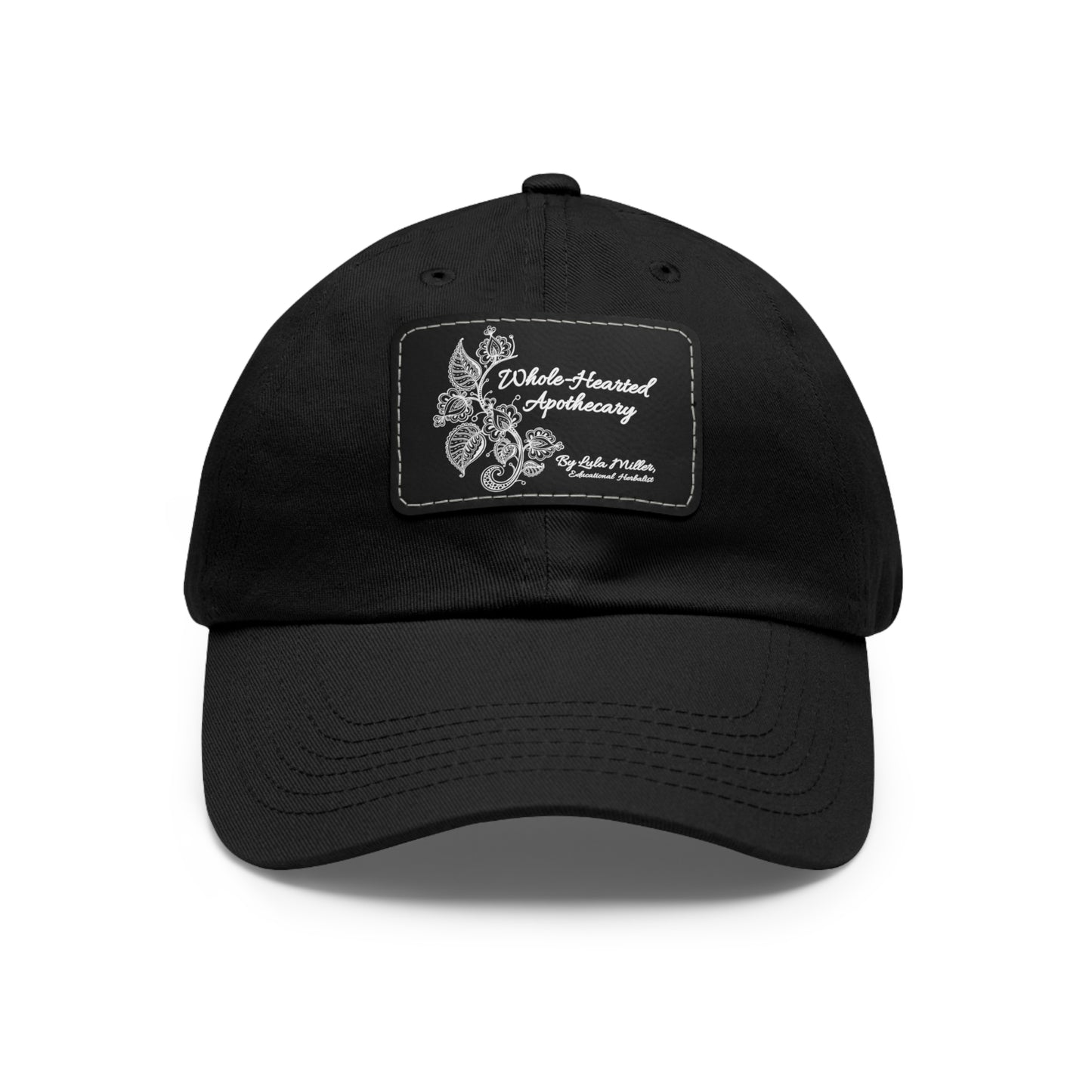 Whole-Hearted Apothecary Dad Hat with Faux Leather Patch (Rectangle)