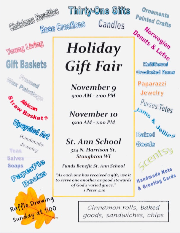 St. Ann School Holiday Gift Fair Pop-up Sale